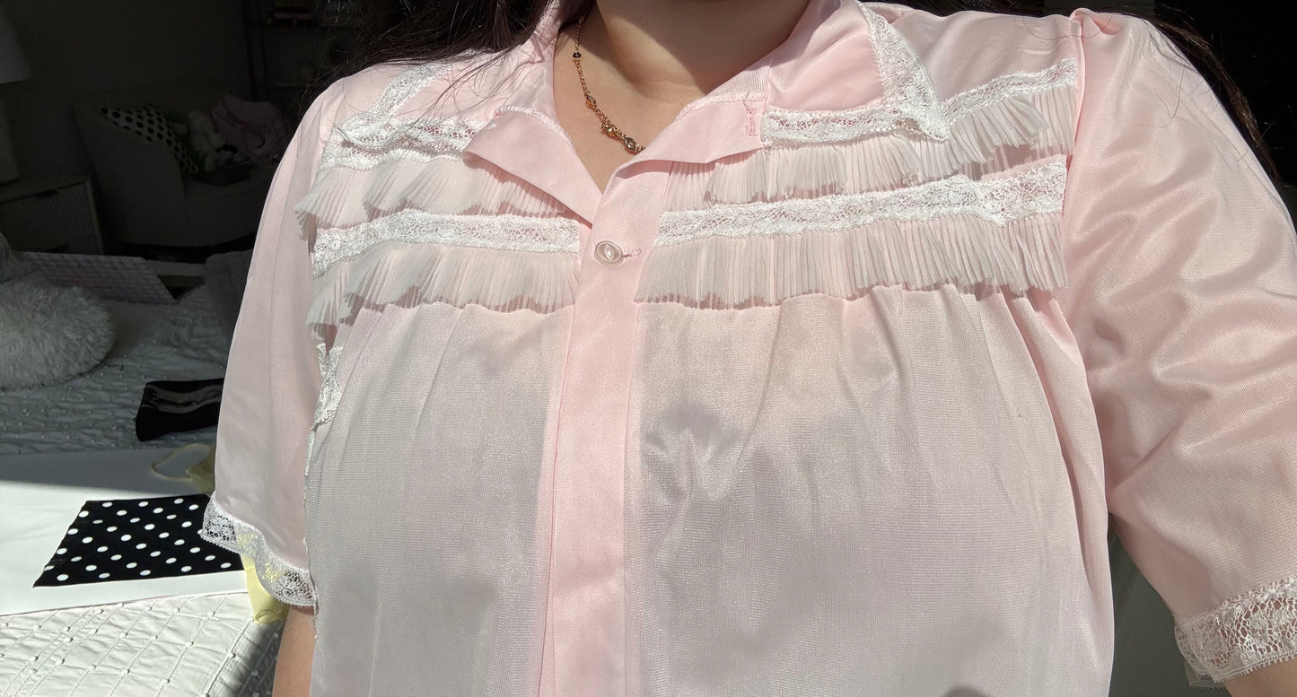 vintage 80s bed jacket top