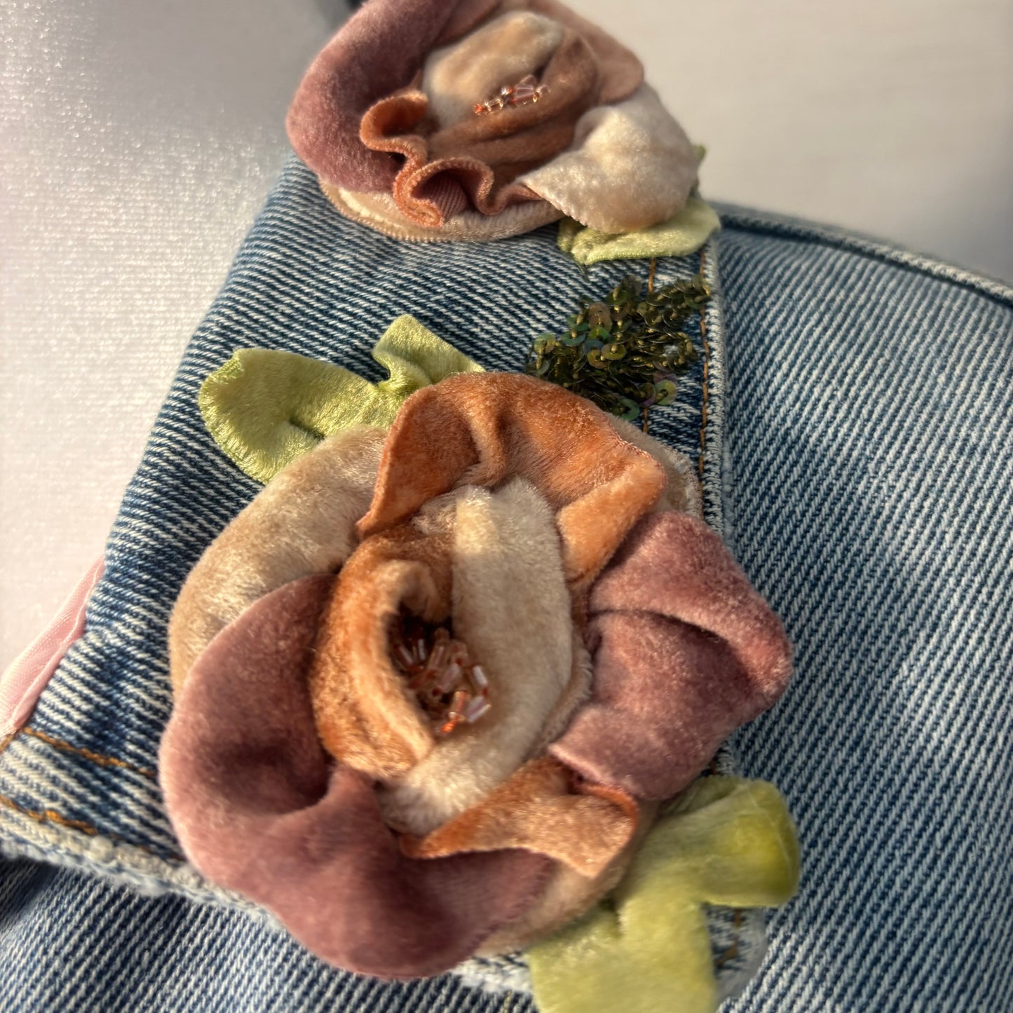 RARE vintage blumarine roses jean jacket