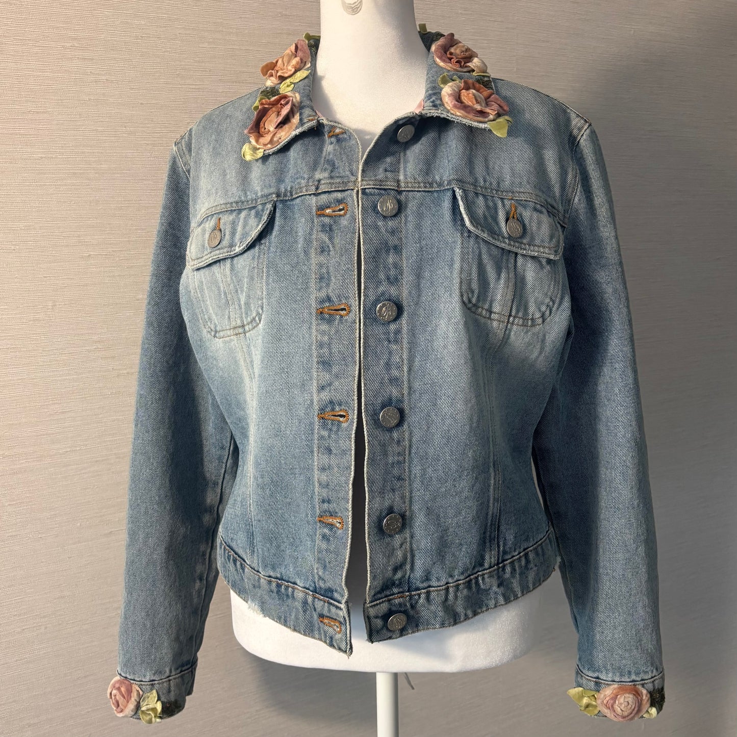 RARE vintage blumarine roses jean jacket