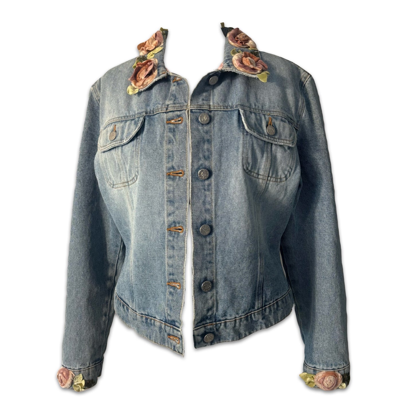 RARE vintage blumarine roses jean jacket